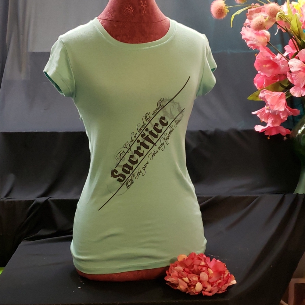 Bella Light blue inspirational t-shirt - Large